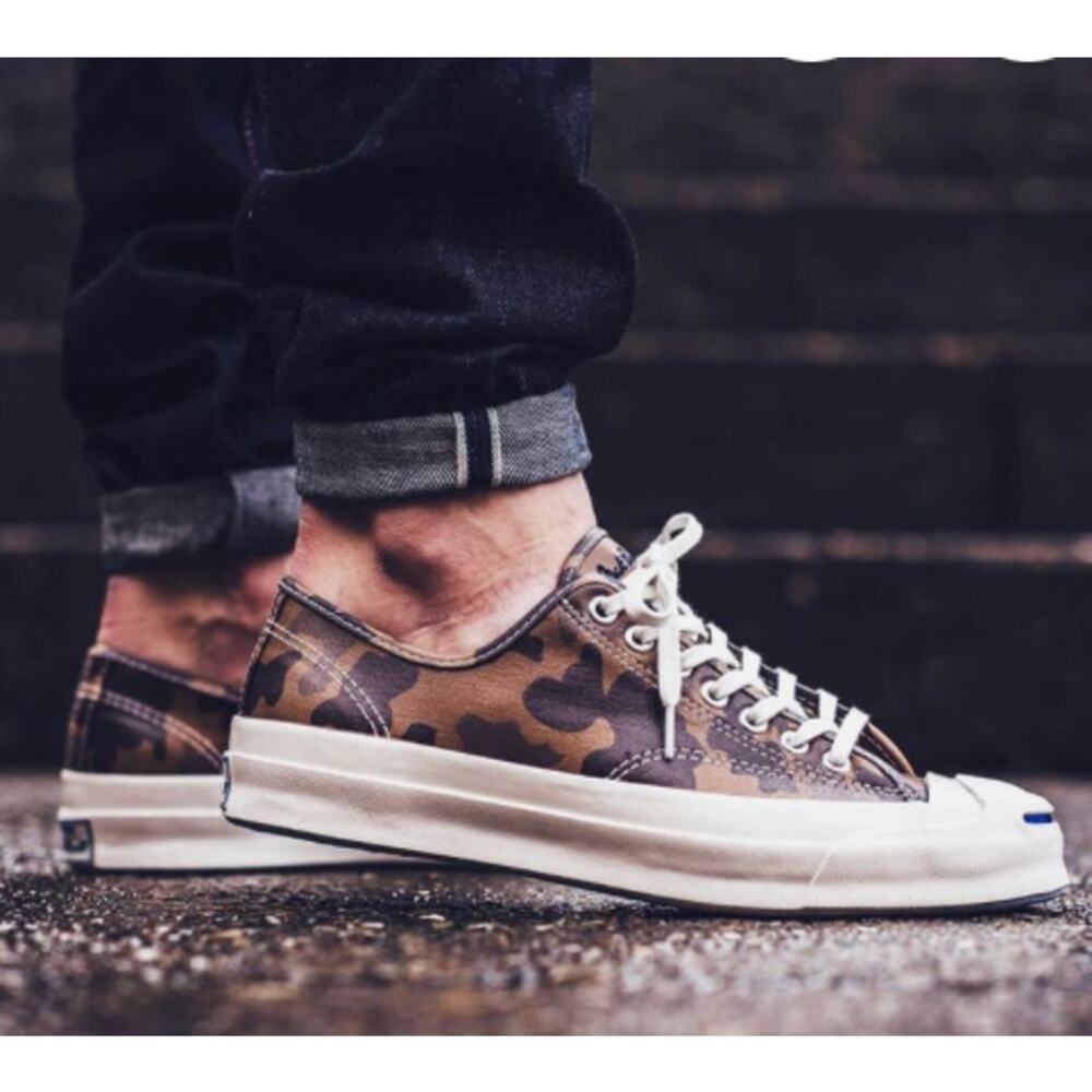 Jack Purcell brown leather camo sneakers